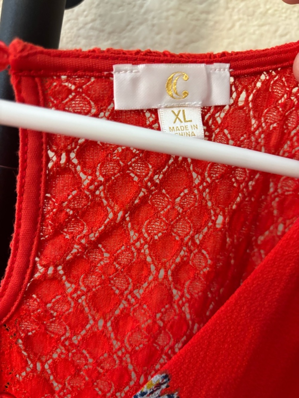C&C California Red Floral Lace-Trim Mini Dress - Picture 2 of 7
